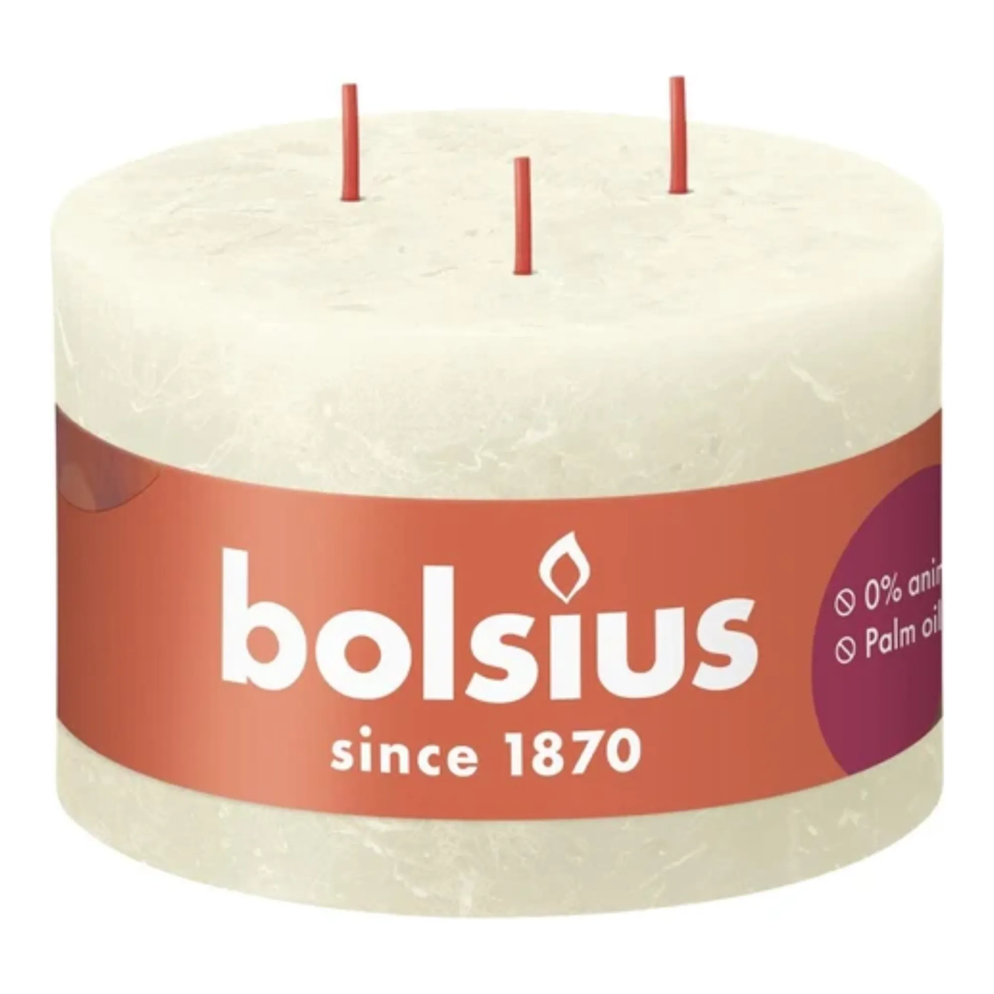 Bolsius Kaars 3 Lonten Soft Pearl Ø140x90 mm 57 uur (2 stuks)