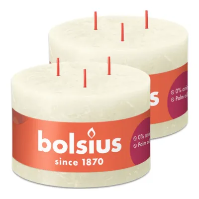 Bolsius Kaars 3 Lonten Soft Pearl Ø140x90 mm 57 uur (2 stuks)