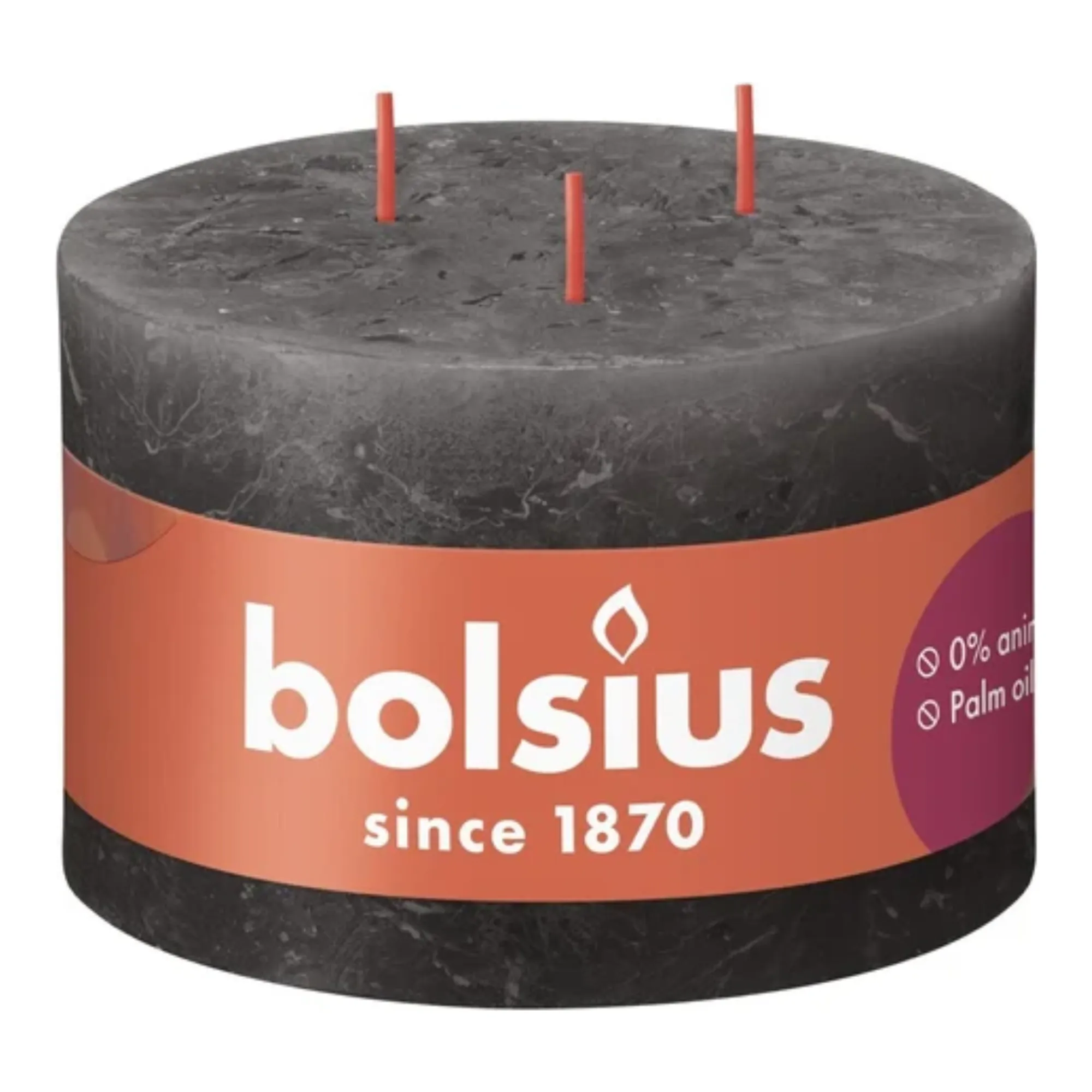 Bolsius Kaars 3 Lonten Stormy Grey Ø140x90 mm 57 uur (2 stuks)