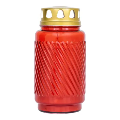 Bolsius Lantaarnglas Met Deksel Rood Ø90x173 mm 100 uur (6 stuks)