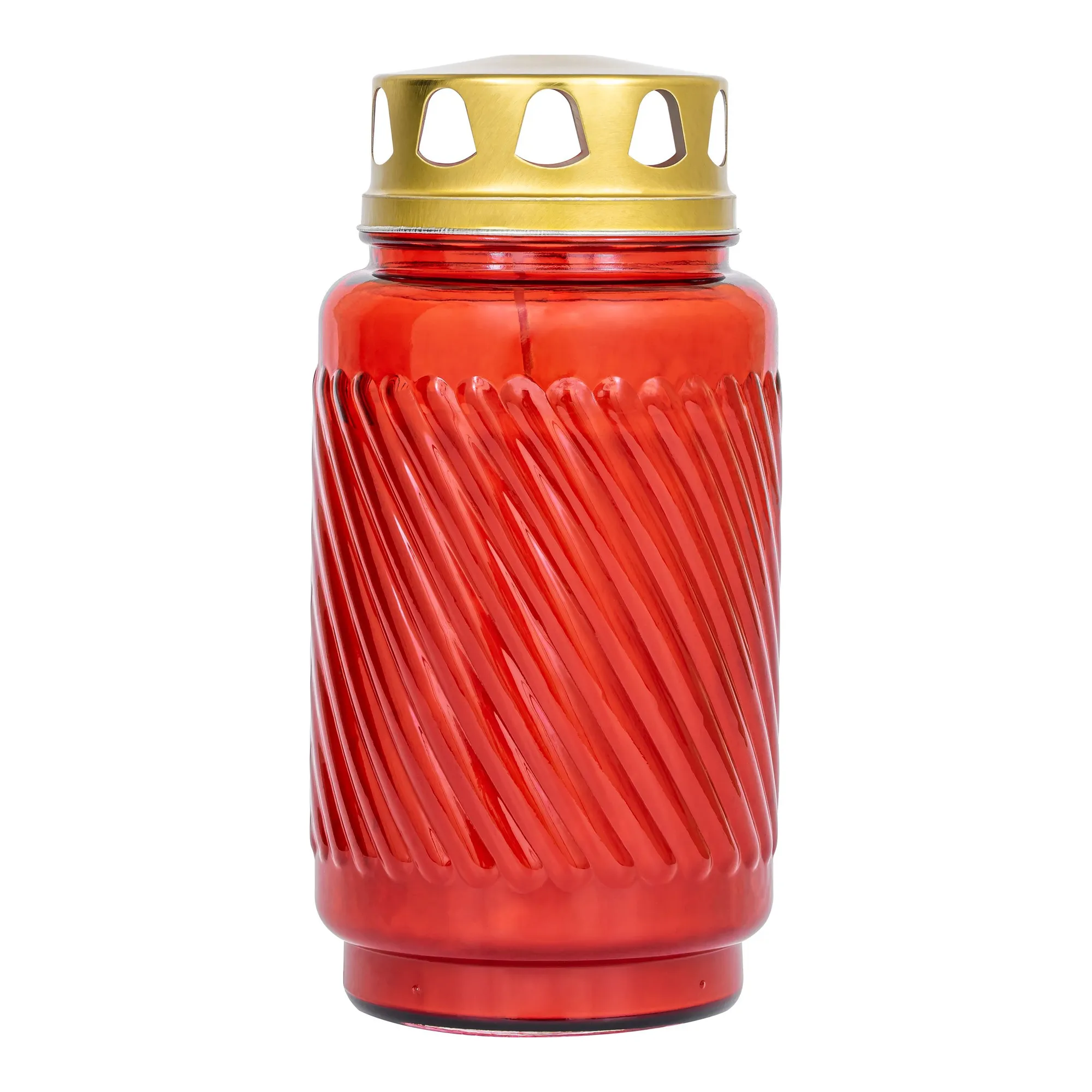 Bolsius Lantaarnglas Met Deksel Rood Ø90x173 mm 100 uur (6 stuks)