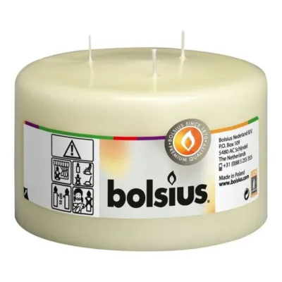 Bolsius Mammoetkaars 3 Lonten Ivoor Ø150x100 mm 50 uur (6 stuks)