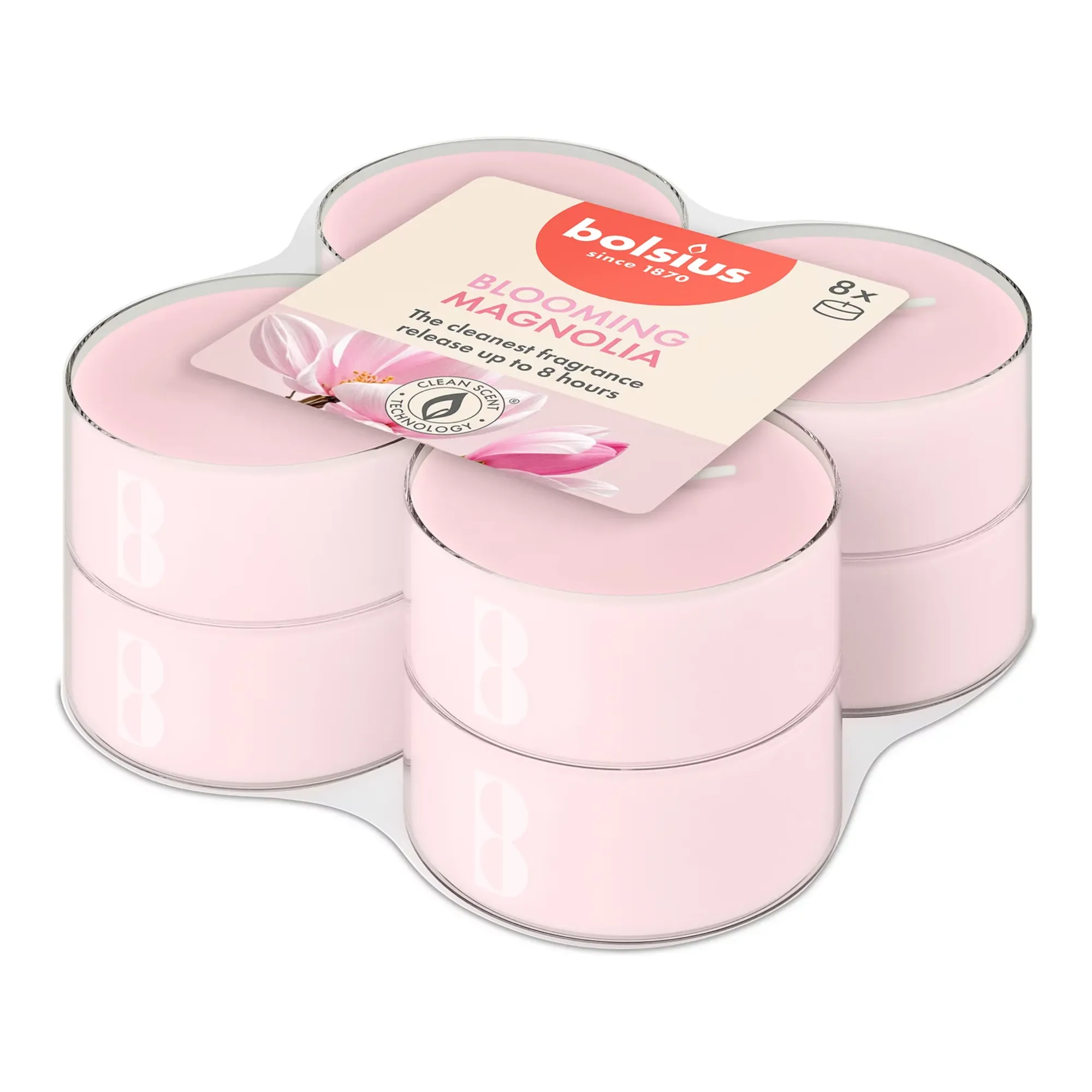 Bolsius Maxilichten True Scents Magnolia Ø58x24 mm 8 uur (6x 8 stuks)