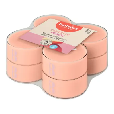 Bolsius Maxilichten True Scents Peach Ø58x24 mm 8 uur (6x 8 stuks)