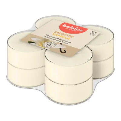 Bolsius Maxilichten True Scents Vanilla Ø58x24 mm 8 uur (6x 8 stuks)