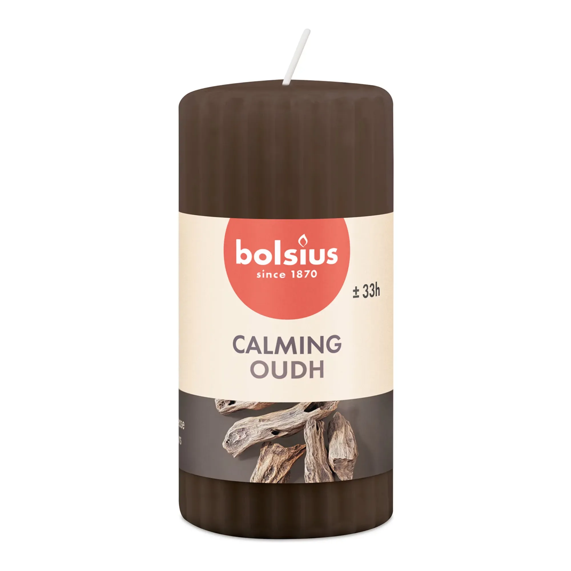 Bolsius Pillar True Scents Oud Wood Ø58x120 mm 33 uur (6 stuks)