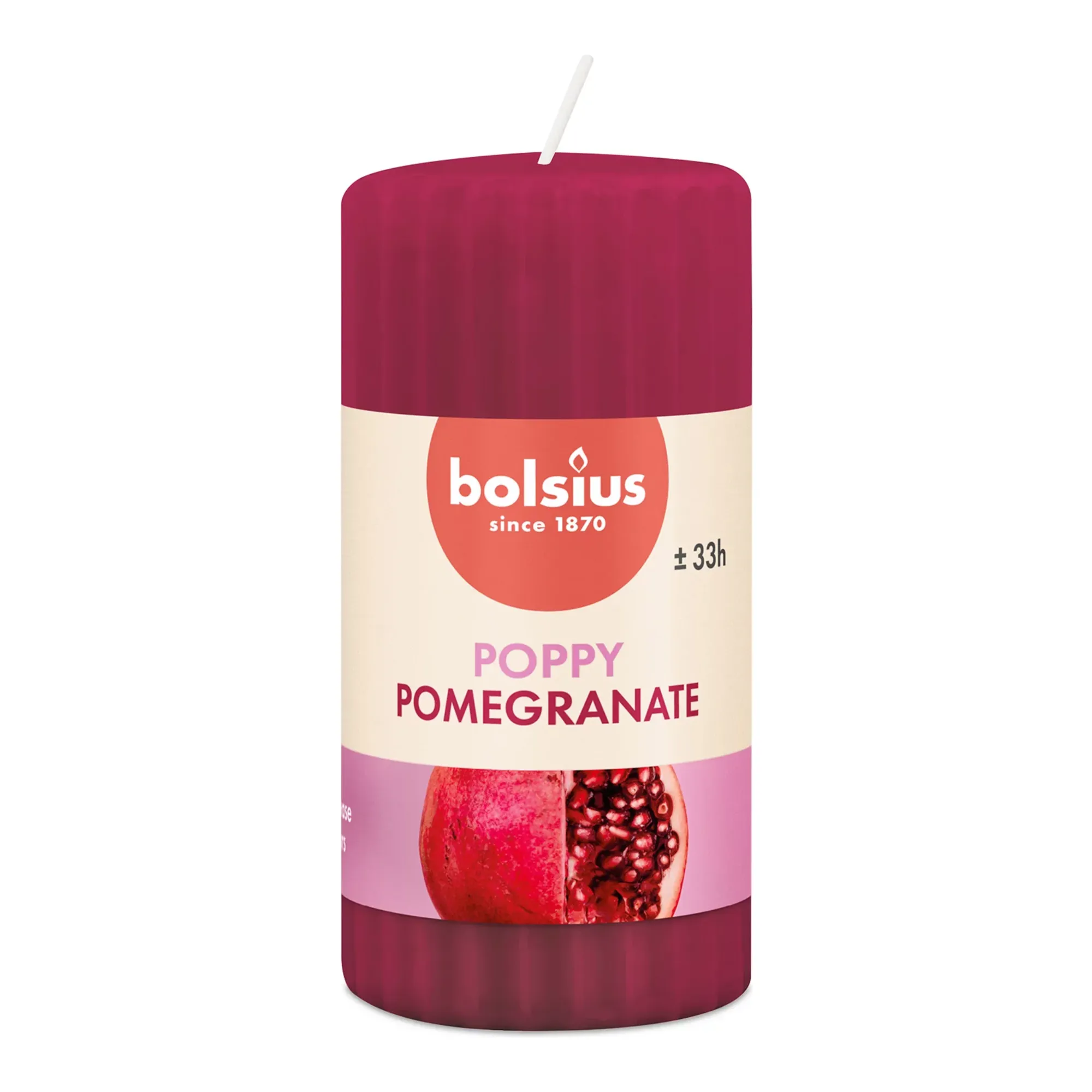 Bolsius Pillar True Scents Pomegranate Ø58x120 mm 33 uur (6 stuks)