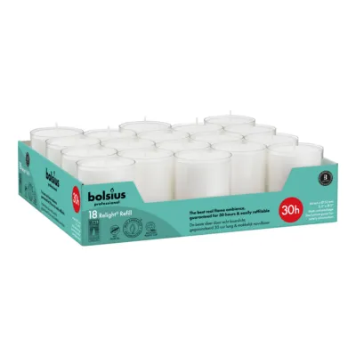 Bolsius Prof Relight Navullingen Transparant Ø52x64mm 30 uur (72x)