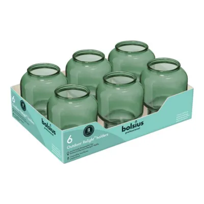 Bolsius Professional Relight Houder Olijfgroen Sphere Ø74x87 mm (6 stuks)