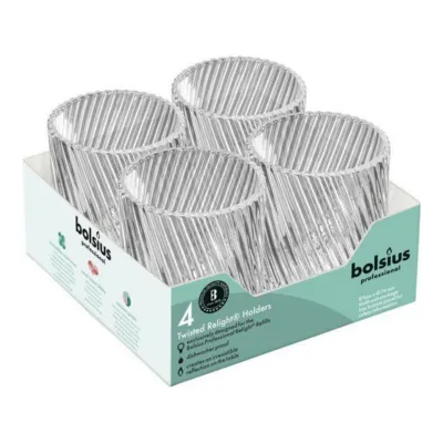 Bolsius Professional Relight Houder Transparant Twist Ø74x87 mm (4 stuks)