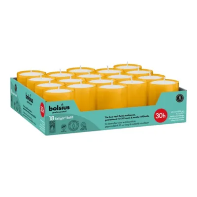 Bolsius Professional Relight Navullingen Amber Ø52x64mm 30 uur (72x)