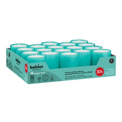 Bolsius Professional Relight Navullingen Aqua Ø52x64 mm 30 uur (4x 18 stuks)