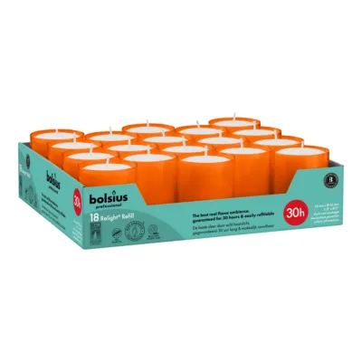 Bolsius Professional Relight Navullingen Oranje Ø52x64mm 30 uur (72x)