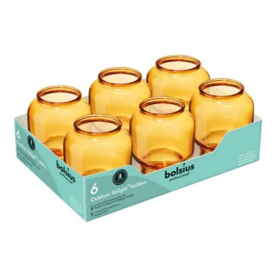 Bolsius Relight Houder Sphere Amber Ø92x105 mm (6 stuks)