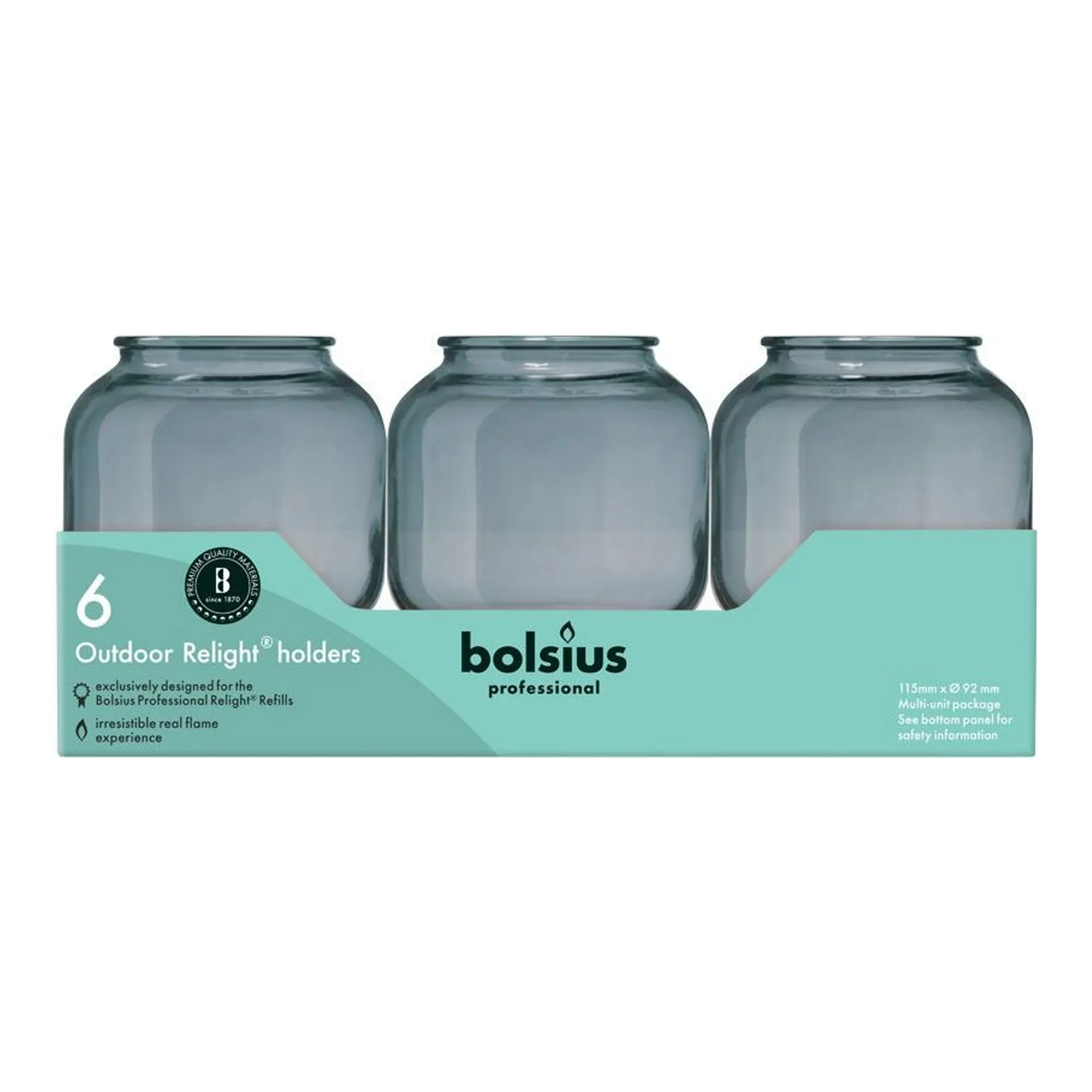 Bolsius Relight Houder Sphere Grijs (6 stuks)