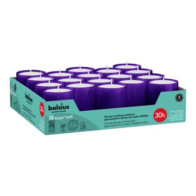 Bolsius Relight Navullingen 30 Hrs Paars (4x 18 stuks)