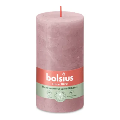 Bolsius Rustiek Stompkaars Ash Rose Ø68x130 mm 60 uur (4 stuks)