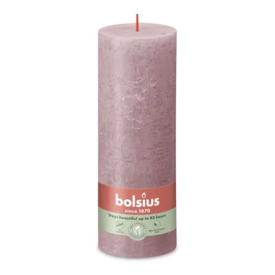 Bolsius Rustiek Stompkaars Ash Rose Ø68x190 mm 85 uur (4 stuks)
