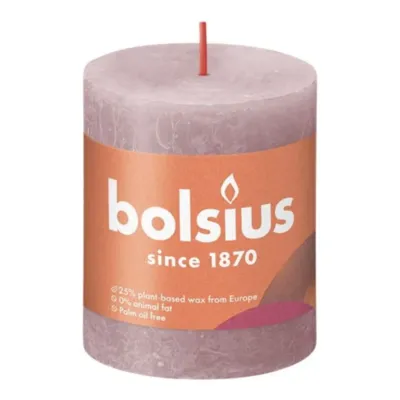 Bolsius Rustiek Stompkaars Ash Rose Ø68x80 mm 30 uur (4 stuks)