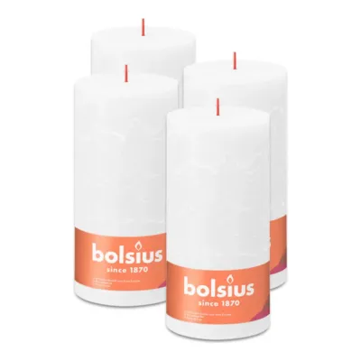 Bolsius Rustiek Stompkaars Cloudy White Ø100x200 mm 125 uur (4 stuks)