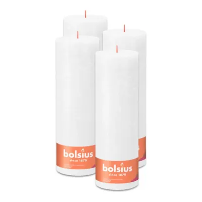 Bolsius Rustiek Stompkaars Cloudy White Ø100x300 mm 200 uur (4 stuks)
