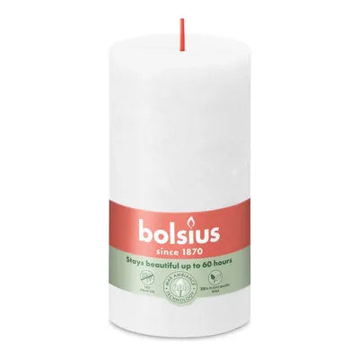 Bolsius Rustiek Stompkaars Cloudy White Ø68x130 mm 60 uur (4 stuks)