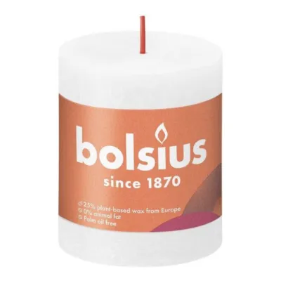 Bolsius Rustiek Stompkaars Cloudy White Ø68x80 mm 30 uur (4 stuks)
