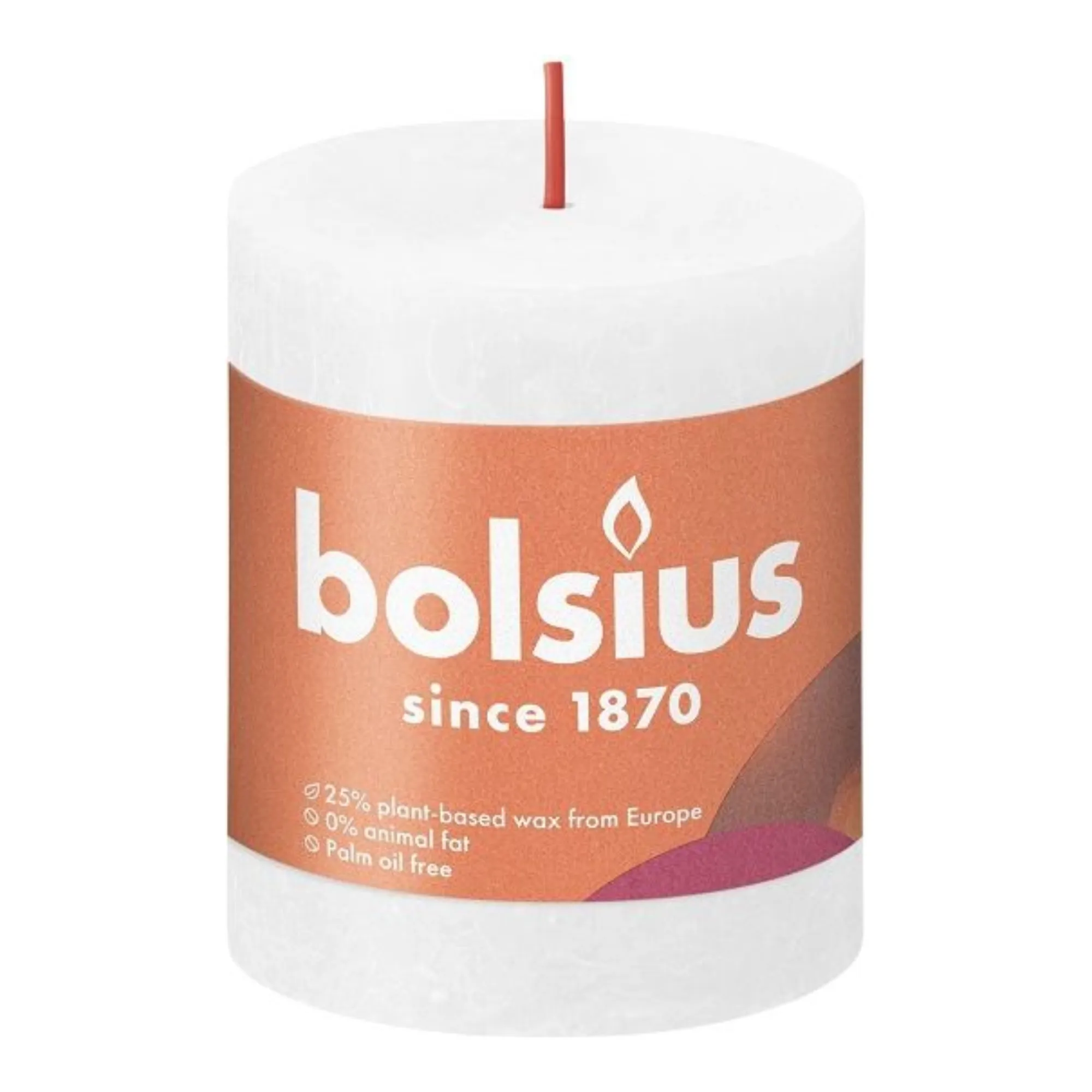 Bolsius Rustiek Stompkaars Cloudy White Ø68x80 mm 30 uur (4 stuks)
