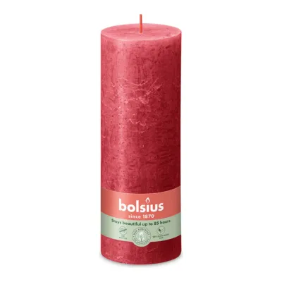 Bolsius Rustiek Stompkaars Delicate Red Ø68x190 mm 85 uur (4 stuks)