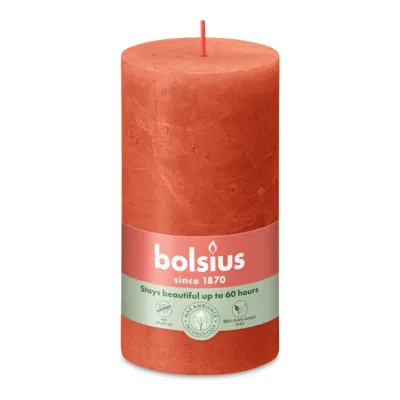 Bolsius Rustiek Stompkaars Earthy Orange Ø68x130 mm 60 uur (4 stuks)