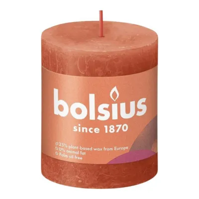 Bolsius Rustiek Stompkaars Earthy Orange Ø68x80 mm 30 uur (4 stuks)