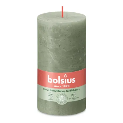 Bolsius Rustiek Stompkaars Fresh Olive Ø68x130 mm 60 uur (4 stuks)