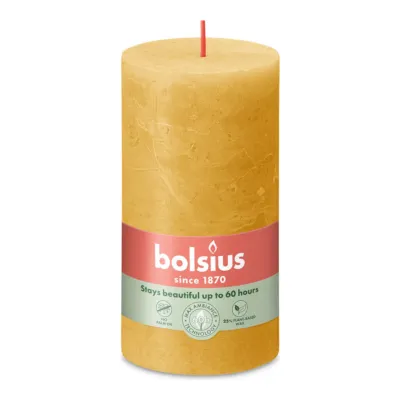 Bolsius Rustiek Stompkaars Honey Yellow Ø68x130 mm 60 uur (4 stuks)