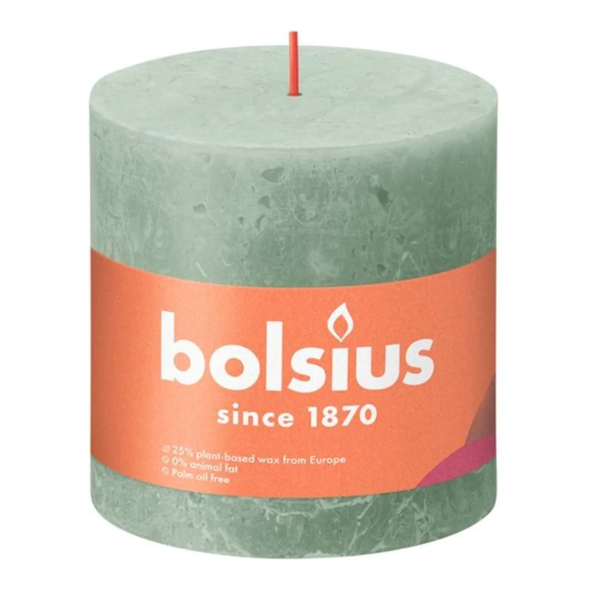 Bolsius Rustiek Stompkaars Jade Green Ø100x100 mm 62 uur (3 stuks)