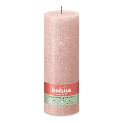 Bolsius Rustiek Stompkaars Misty Pink Ø68x190 mm 85 uur (4 stuks)