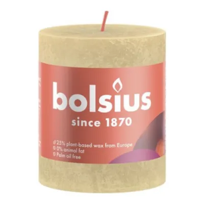 Bolsius Rustiek Stompkaars Oat Beige Ø68x80 mm 30 uur (4 stuks)