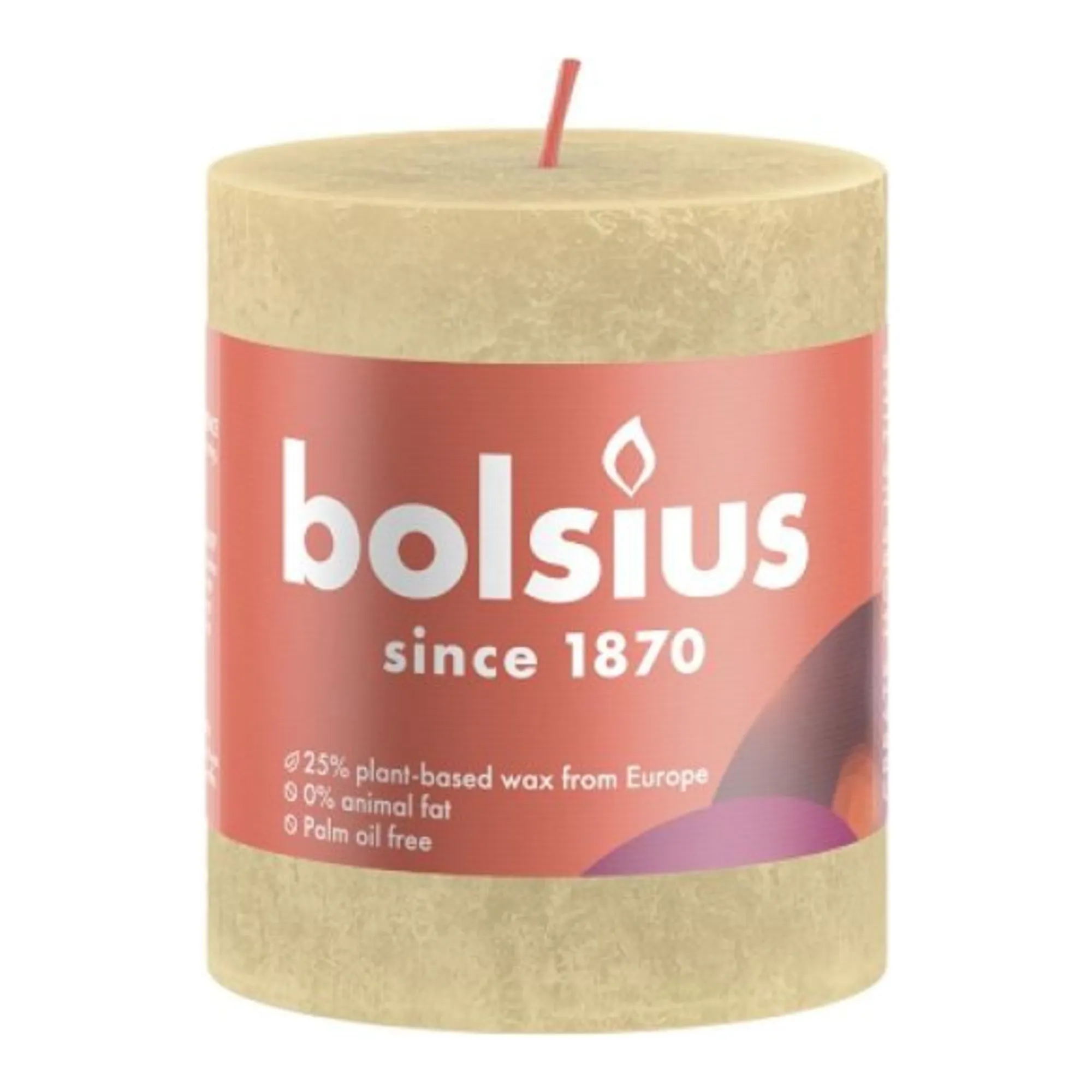 Bolsius Rustiek Stompkaars Oat Beige Ø68x80 mm 30 uur (4 stuks)