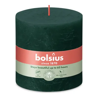 Bolsius Rustiek Stompkaars Pine Green Ø100x100 mm 62 uur (3 stuks)