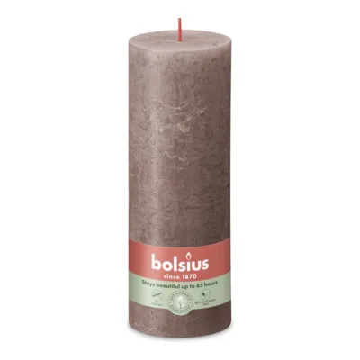 Bolsius Rustiek Stompkaars Rustic Taupe Ø68x190 mm 85 uur (4 stuks)