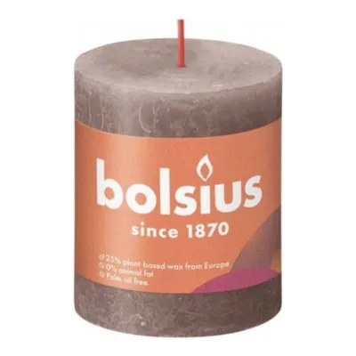 Bolsius Rustiek Stompkaars Rustic Taupe Ø68x80 mm 30 uur (4 stuks)