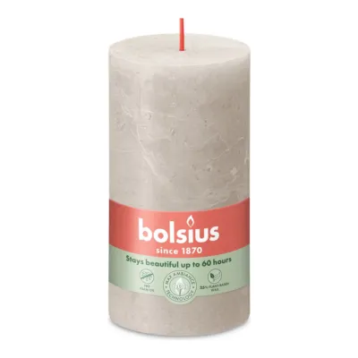 Bolsius Rustiek Stompkaars Sandy Grey Ø68x130 mm 60 uur (4 stuks)