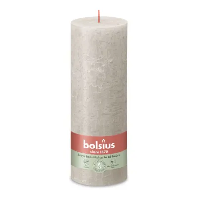 Bolsius Rustiek Stompkaars Sandy Grey Ø68x190 mm 85 uur (4 stuks)