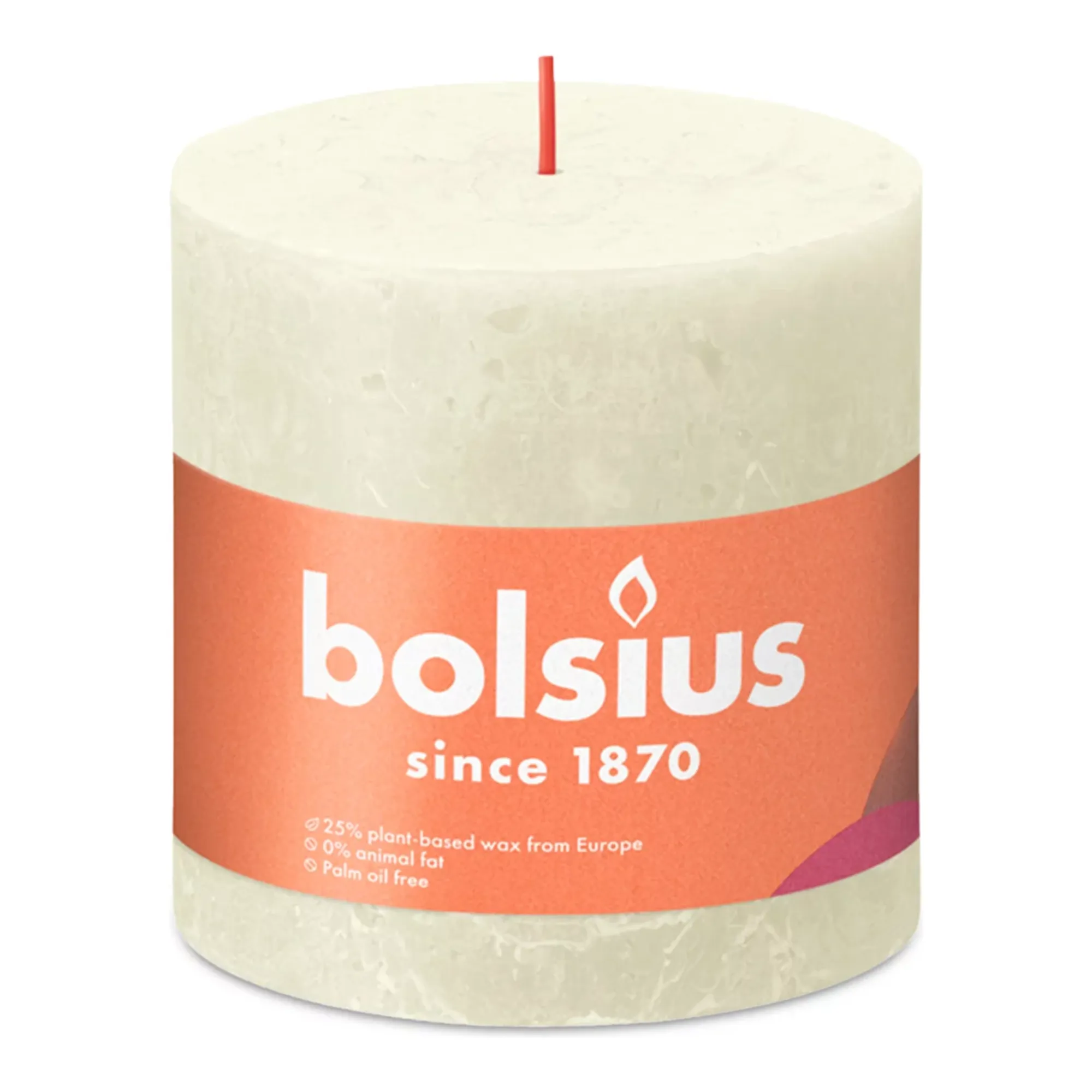 Bolsius Rustiek Stompkaars Soft Pearl Ø100x100 mm 62 uur (3 stuks)