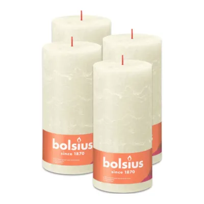 Bolsius Rustiek Stompkaars Soft Pearl Ø100x200 mm 125 uur (4 stuks)