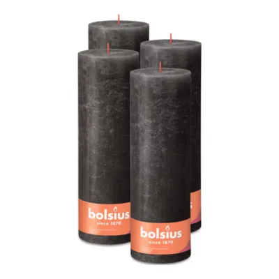 Bolsius Rustiek Stompkaars Stormy Grey Ø100x300 mm 200 uur (4 stuks)
