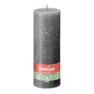 Bolsius Rustiek Stompkaars Stormy Grey Ø68x190 mm 85 uur (4 stuks)