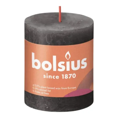 Bolsius Rustiek Stompkaars Stormy Grey Ø68x80 mm 30 uur (4 stuks)