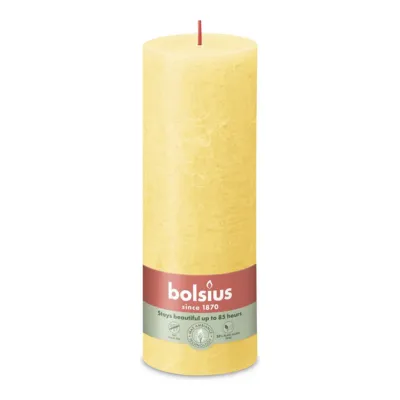 Bolsius Rustiek Stompkaars Sunny Yellow Ø68x190 mm 85 uur (4 stuks)