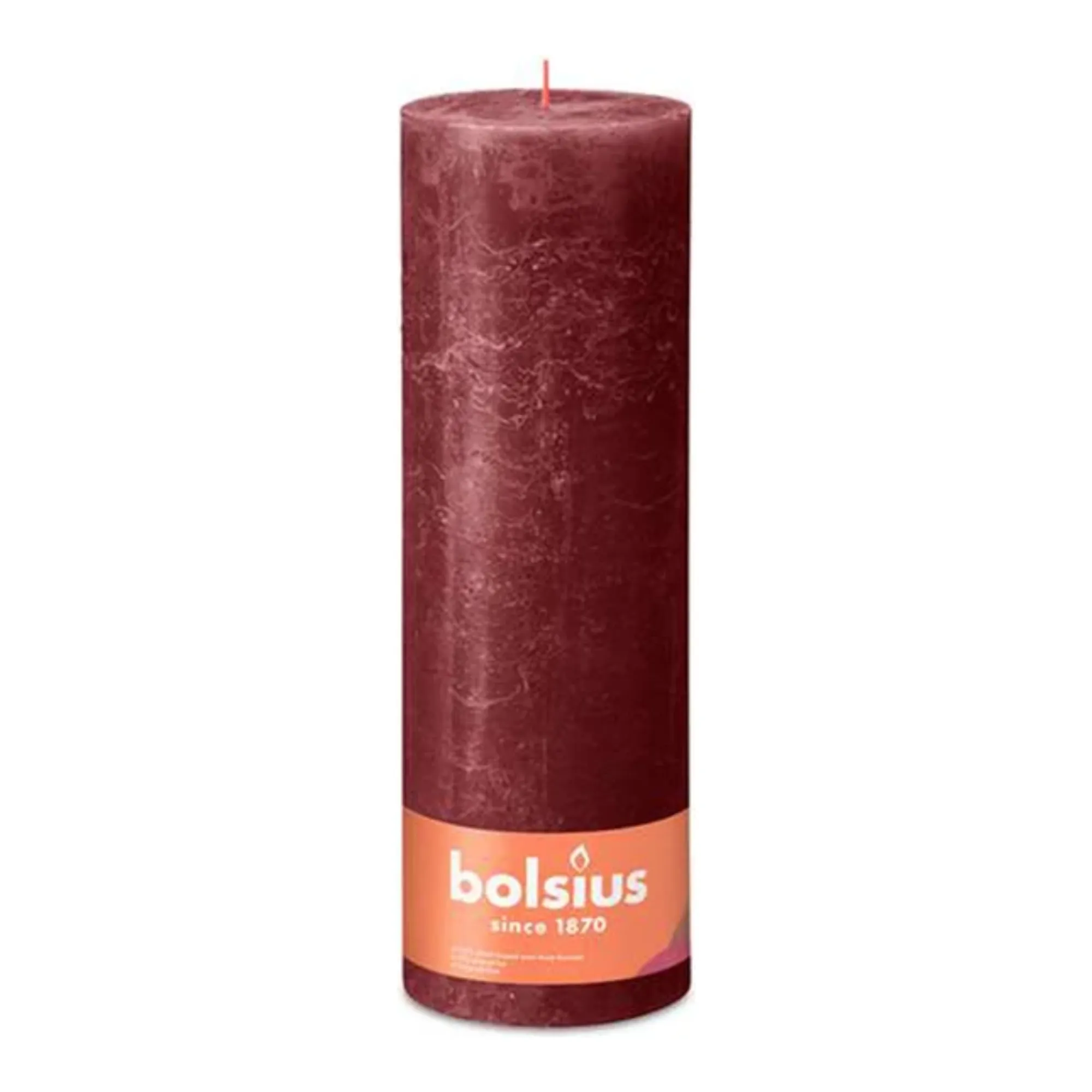 Bolsius Rustiek Stompkaars Velvet Red Ø100x300 mm 200 uur (4 stuks)