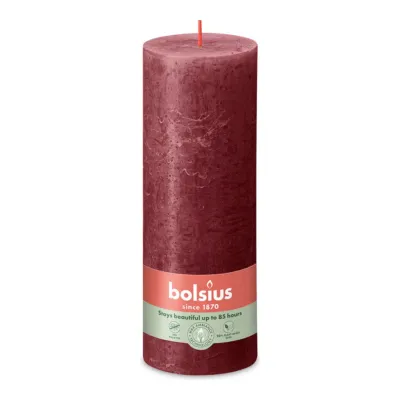 Bolsius Rustiek Stompkaars Velvet Red Ø68x190 mm 85 uur (4 stuks)
